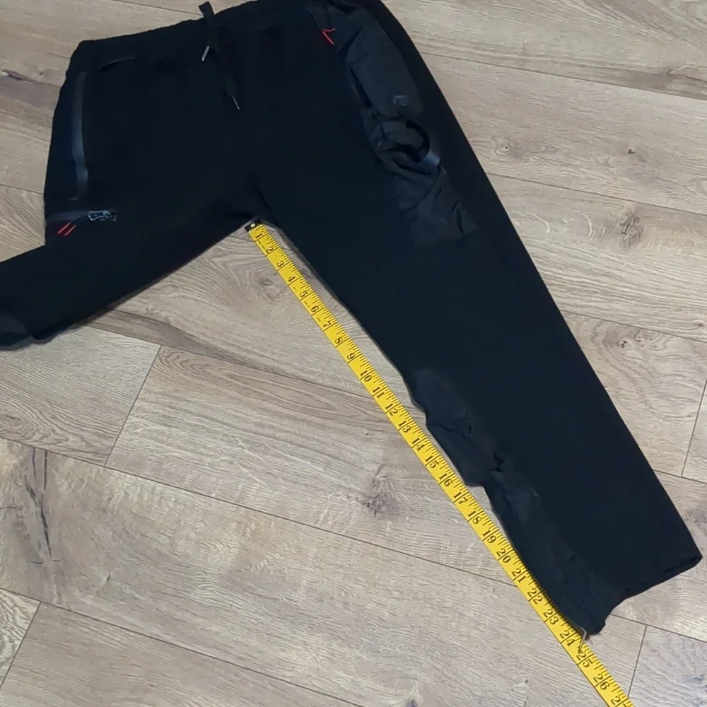 VIE + Riche Men's Jogger  Slim Leg Sweatpants Black-Red Size XL